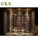Customized Size wine display cabinet restaurant wine stand glass locker floor standing