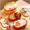 Cute children 1200ml 3 compartment food containers storage Lunch Box Ideal Portion Sizes For Kids Food-Safe Materials