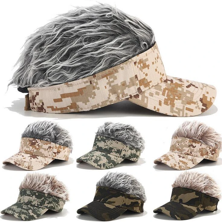 Digital Forest Desert Camouflage Empty Wig Cap Fake Hair Hat 2020120807