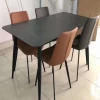 Dining Table And Chairs Stainless Steel Frame Luxury Dinning Table Set Modern Dining Room Table