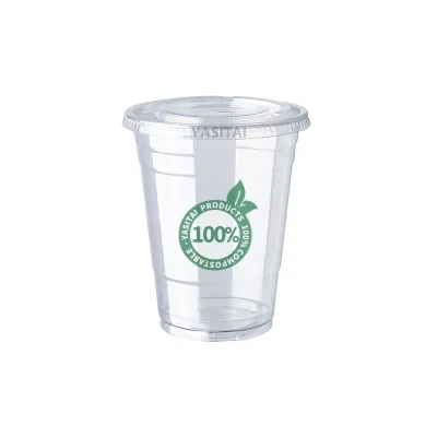 Disposable Biodegradable Transparent Clear Custom Printed Logo Plastic Pet PLA PP Drinking Cup