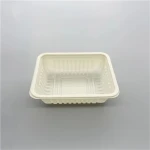 Disposable Takeaway Cornstarch Square Soup Noodle Deep Food Tray with Lhp-14