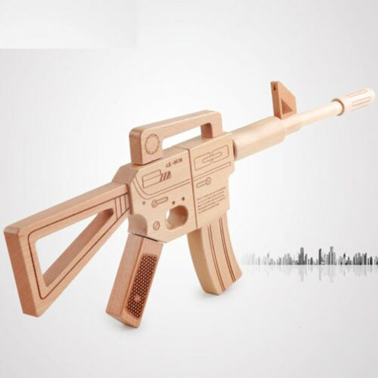 Buy Diy Simulation Model Wooden Rifle Gun Toy Pretend Play Fighting ...