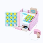 Diy toy custom wooden toys montessori educational interactive pretend checkout counter game toys for garden
