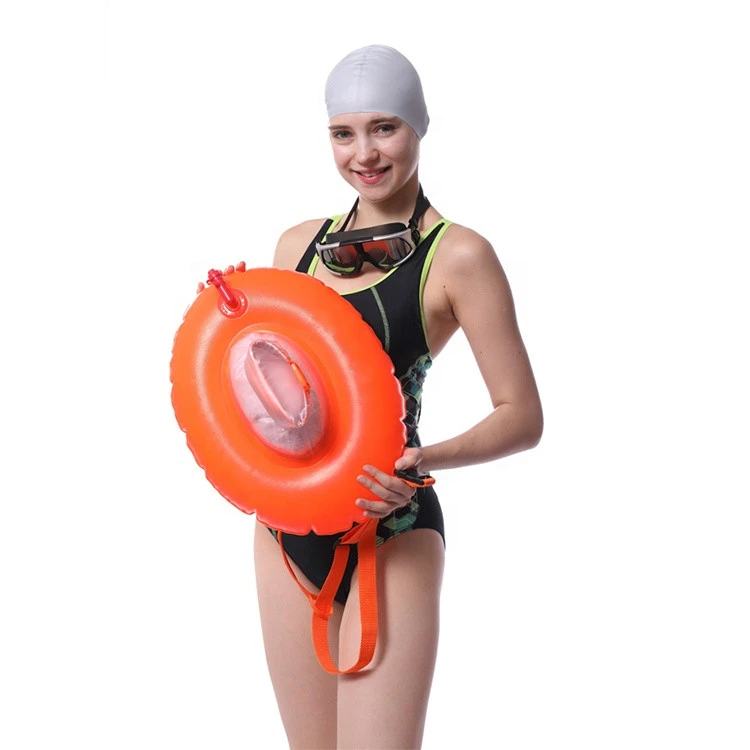 Donut Floating Custom Logo Open Water Sports Safety Tow Swimming Floating Buoy with storage