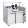 Double Head Commercial Bubble Waffle Maker With Fridge Preparation Table