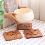 Durable Wood Coasters Placemats Round Heat Resistant Drink Mat Table Tea Coffee Cup Pad Non-slip cup mat insulation pad