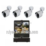 DVR-6414KS 10.1inch LCD Monitor 4CH H.264 DVR +CCTV Surveillance Security CCD Cameras System Kit