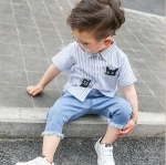 E0598A The boy's pure color jeans 2017 summer new product
