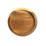 eco friendly 10cm simple 100% natural custom acacia round wooden cup holder mat