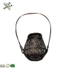 Eco-friendly Custom Black Handmade Bamboo Hanging Flower Basket For Sale