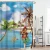 Import Eco-Friendly Polyester Digital Printing Fabric Customized Ocean Dophin Shower Curtain from China