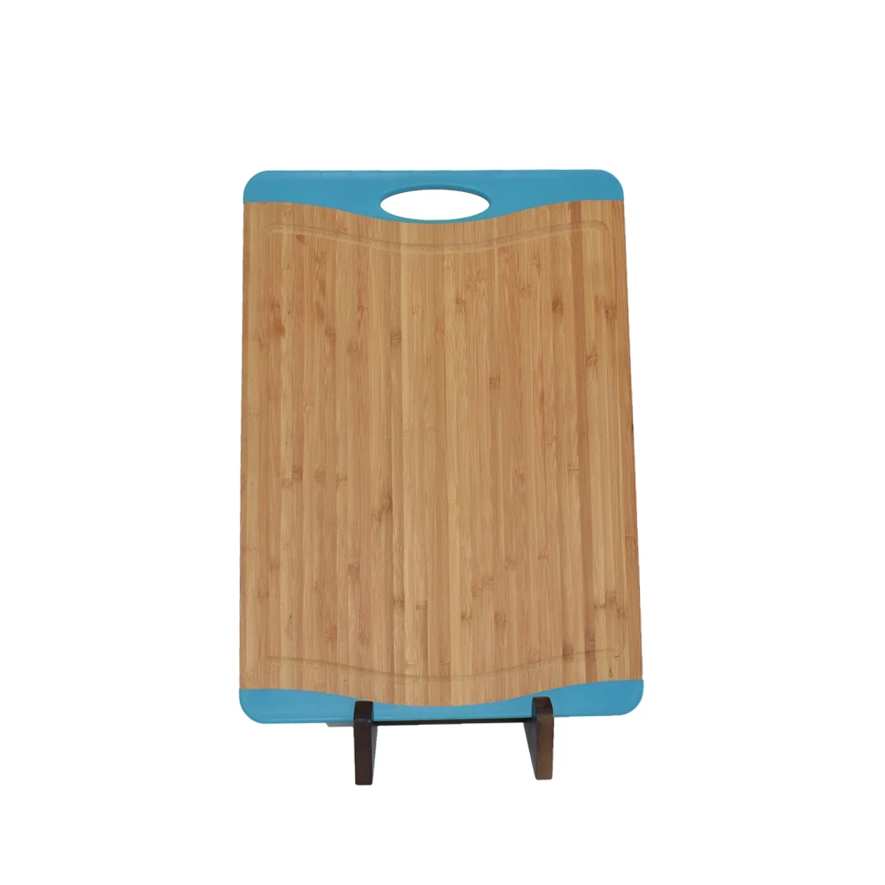 Eco- Friendly Stable Disposable Restaurant Blue Painted Bamboo Fruit Cutting Board Chopping Board