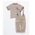 Ecoach Wholesale childrens boutique clothing summer Two Pcs Striped short sleeves Blouse Fashion Boys Suspender Pants boys sets