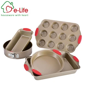 Elife Copper Nonstick 5pcs Bakeware Set with Different shapes