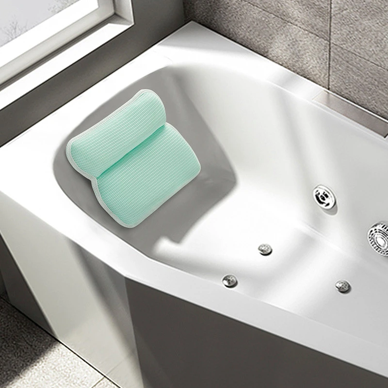 Ergonomic comfortable bathtub pillow 3D air mesh breathable Luxury home Spa Bath Pillow