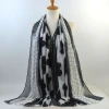 European and American trend flowers fur-trimmed cotton and linen printed scarf warm autumn and winter fashion