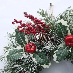 Excellent Quality Pinecone Christmas Wreath Decorative, Snowy Xmas Supplies Christmas Wreath Cheap