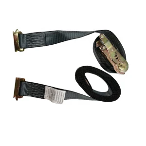 Factory 2&quot;x16&#39; Gray Ratchet Tie Down Strap with Buckle and E Hook End Connections