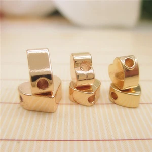 Factory Direct 24K Gold Heart Shape Metal Beads for Bracelet Necklace