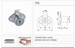 Factory offer furniture lock diamond  shape  106 simple installation nickel plated cash drawer kitchen locks