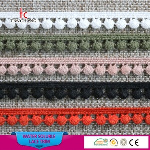 factory support Hot selling 1.4cm cotton pom pom lace chemical lace trim crochet lace trim SRTM08