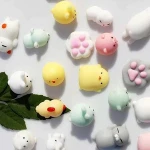 Factory Wholesale TPR Custom Random Pack Animals Soft Fridget Kawaii Stress Mochi Squeeze Squishy Toy For Kids Vending Capsule