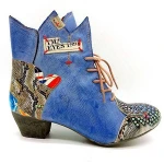 fall and winter polished leather newprinted snake leather design boot women shoes