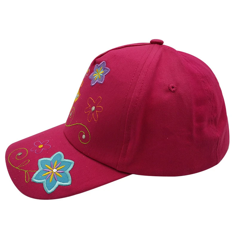 Fashion 5 panel Children cotton cap with embroidery