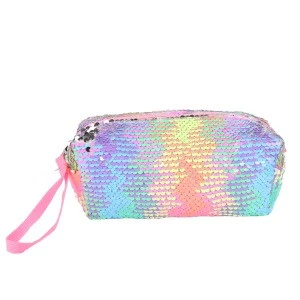 Fashion Reversible Sequin Colorful School Pencil Case Sequin Pencil Bag Girls School Stationery Pencil Cases For Girls