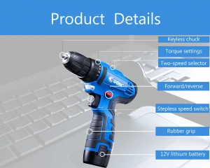 Fast Delievery Wholesale 12V Electric Impact Drill Tool Set High Quality Cordless Drill Tool Box