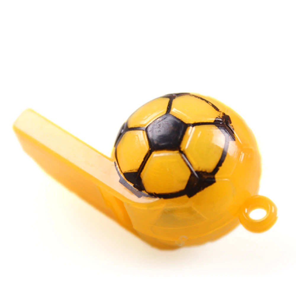 Fast delivery customized promotional sport cheap plastic football whistle in storage