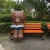 Import Fiberglass animal sculpture cute bear statue for garden display from China