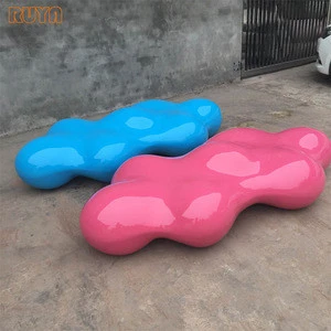 Fiberglass cloud-like interior bench luxury fashion waiting chairs for any commerical interior exterior space