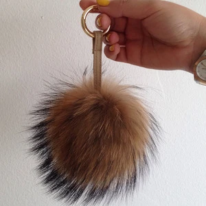 Fluffy Raccoon Fur Pom Poms / Hat Accessories / Fur Pompons