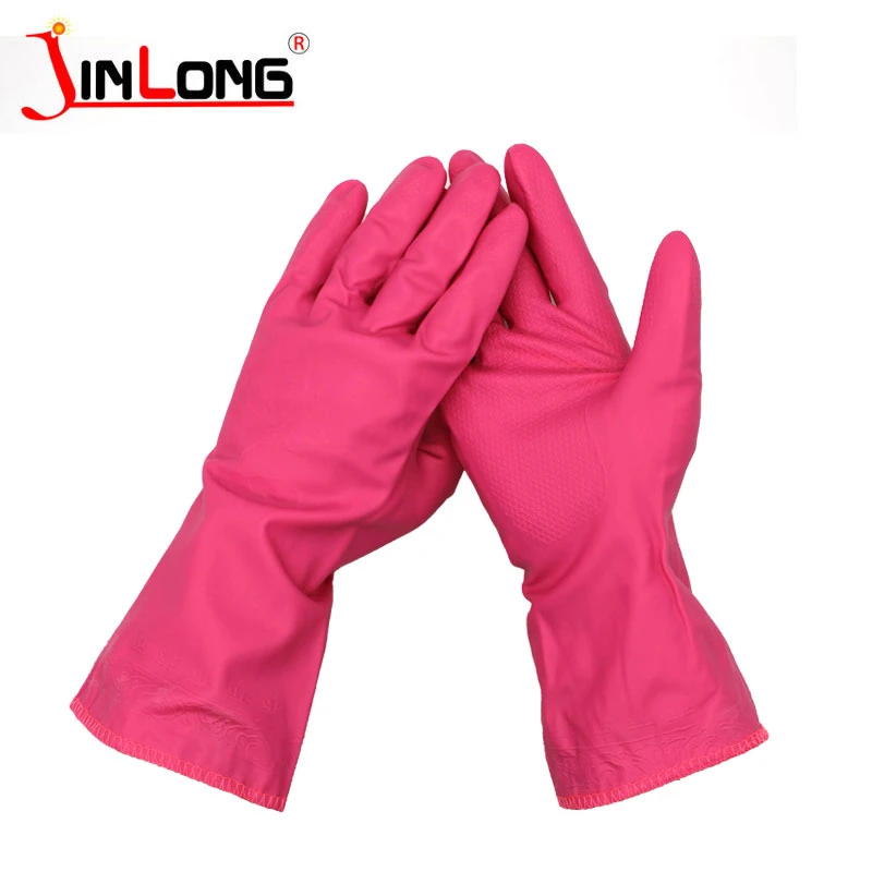 Food grade pink household latex waterproof gloves