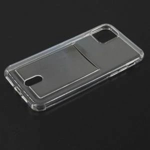 For iPhone 11 Pro Max soft TPU clear transparent phone case with card holder