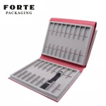 FORTE Red Pu Leather Watch Straps Display Box Watch Band Tray