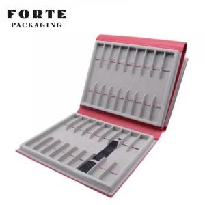 FORTE Red Pu Leather Watch Straps Display Box Watch Band Tray