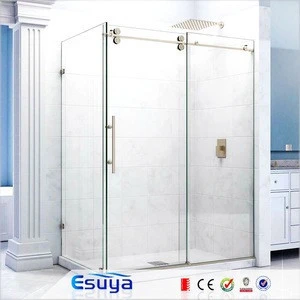 frameless rectangle tempered glass sliding shower door/shower enclosure