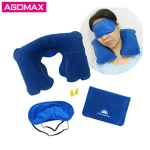 FREE SAMPLE Personalized printed airline neck pillow sleeping eyeshade travel kit