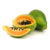 Fresh papaya unripe, ripe and papaya leaf