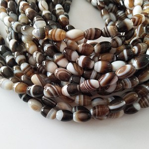 Gemstone Agate Natural Coffee Brown Color Seed Rice Loose Beads