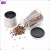Import glass bottle salt and pepper mill grinder set with stainless steel cover and metal stand from China