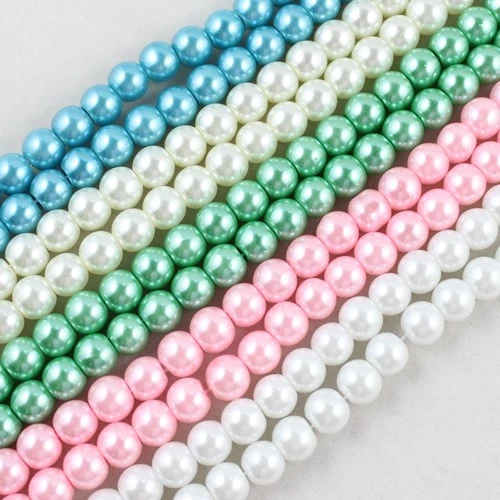 Glass pearl color chart, glass pearl beads in loose pearls