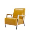 Gold Stainless Steel Legs Modern Style Living Room Low Back Customize PU arm Chair