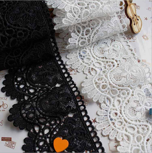 Golden Knit 8cm Width Embroidery Milky Lace Trim In-stock FDS20480#