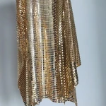 Golden Pailletes Metal Wire Fabric For Clothing Table Runners