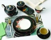 good selling chic colorful simple porcelain cheap dinner plate dinner set with flower design