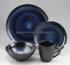 Gradient blue stoneware dinnerware set crockery